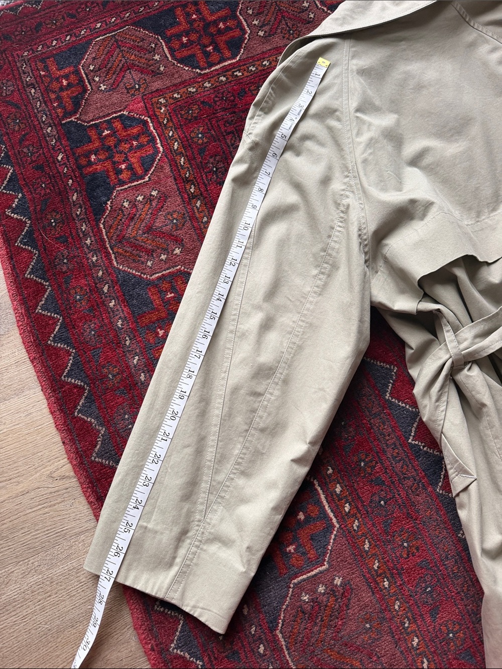 Mango Olive Green Long Trench Coat with Belt - Picture 4 of 8